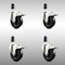 Service Caster 4 Inch 316SS Soft Rubber Swivel 1-1/4 Inch Expanding Stem Caster Set Lock Brake SCC-SS316TTLEX20S414-SRS-114-4 - alternate 1